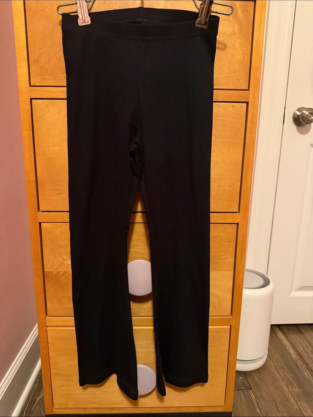 3 for $15 - Girls 6/7 Black Ribbed Stretch Flare Pants